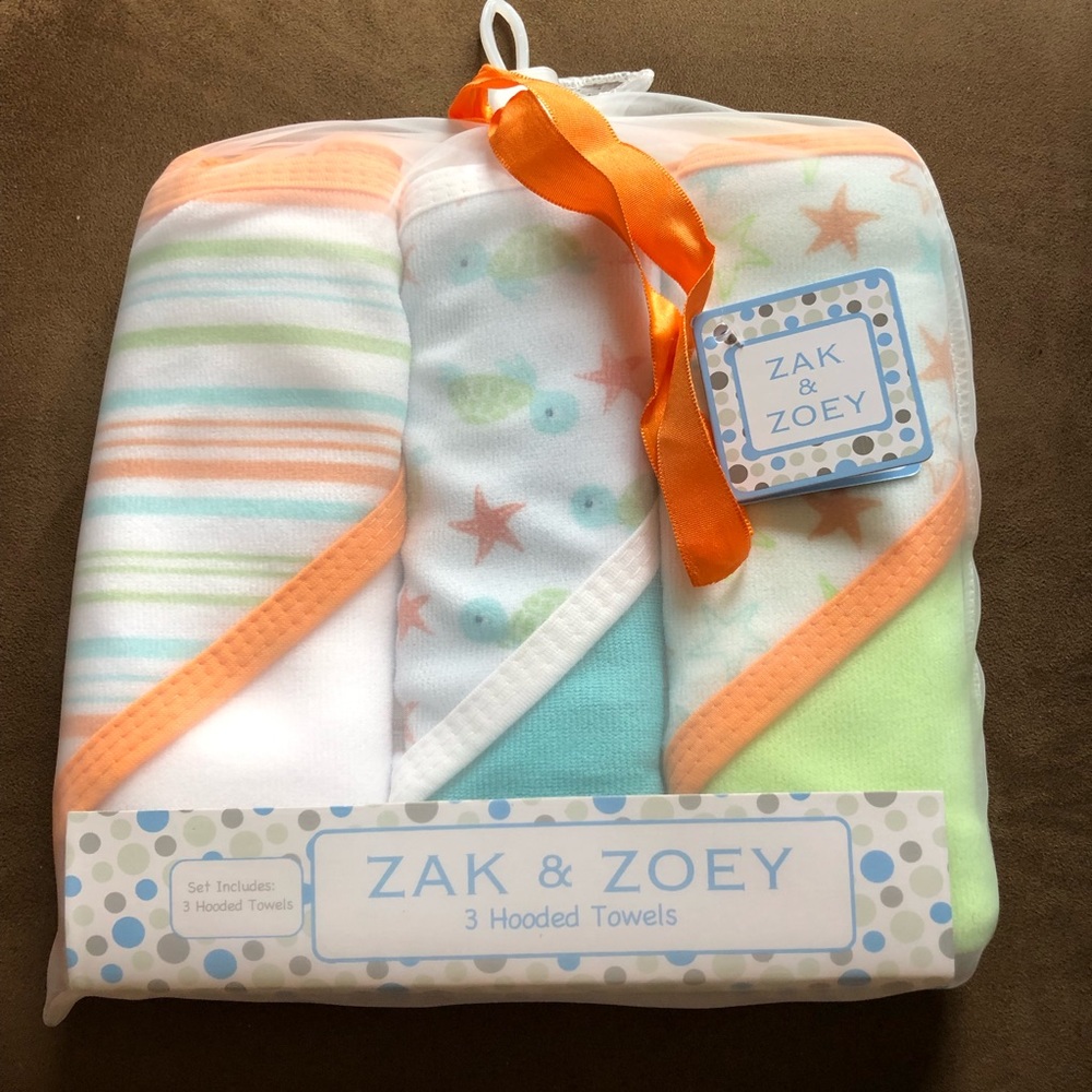 Zak & Zoey Infant Hooded Bath Towels, 3 Pack